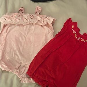 Charming Pink and Red Kids Rompers